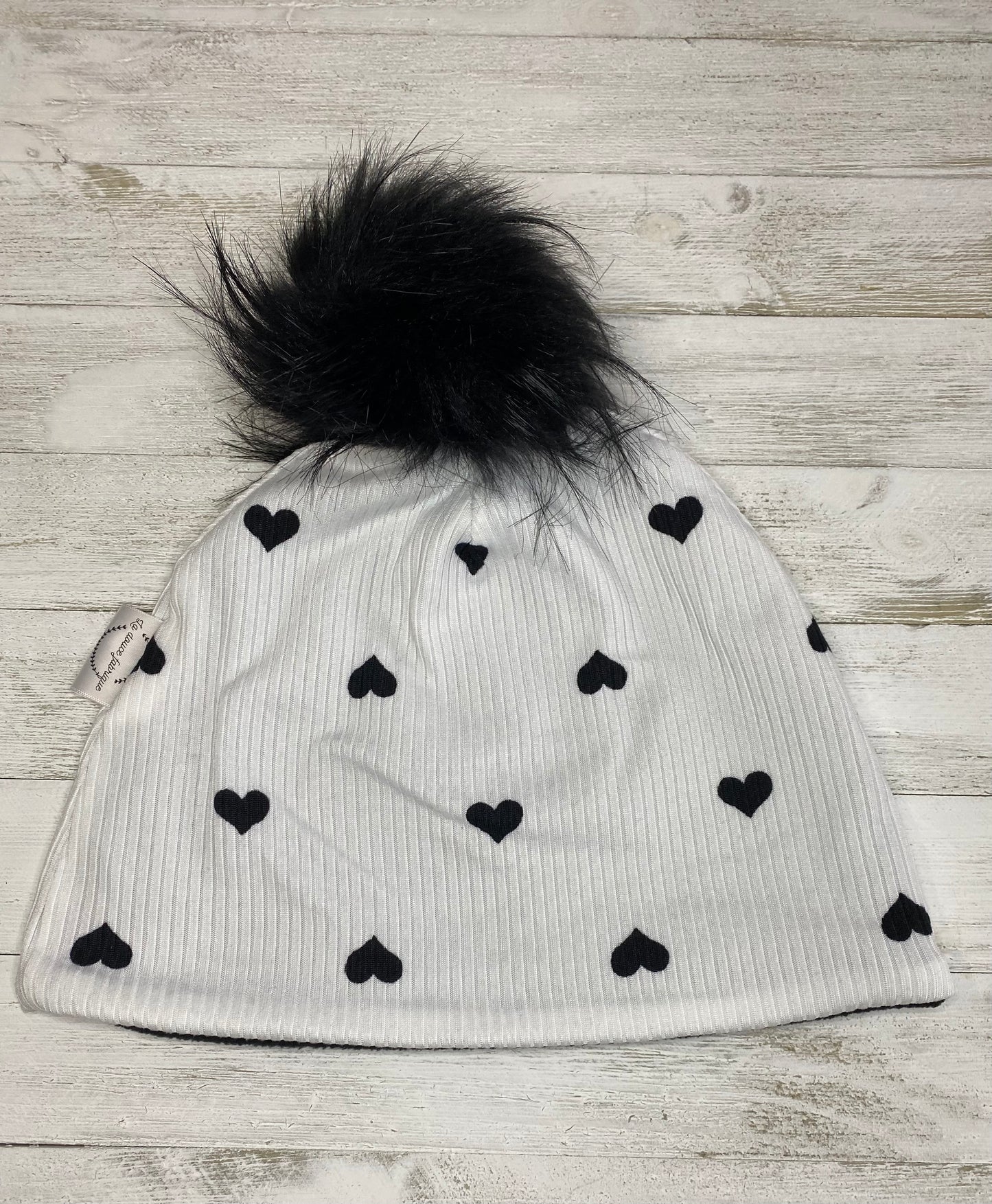 Tuque doublée en micro-polar - 8-12 ans - Blanc coeur