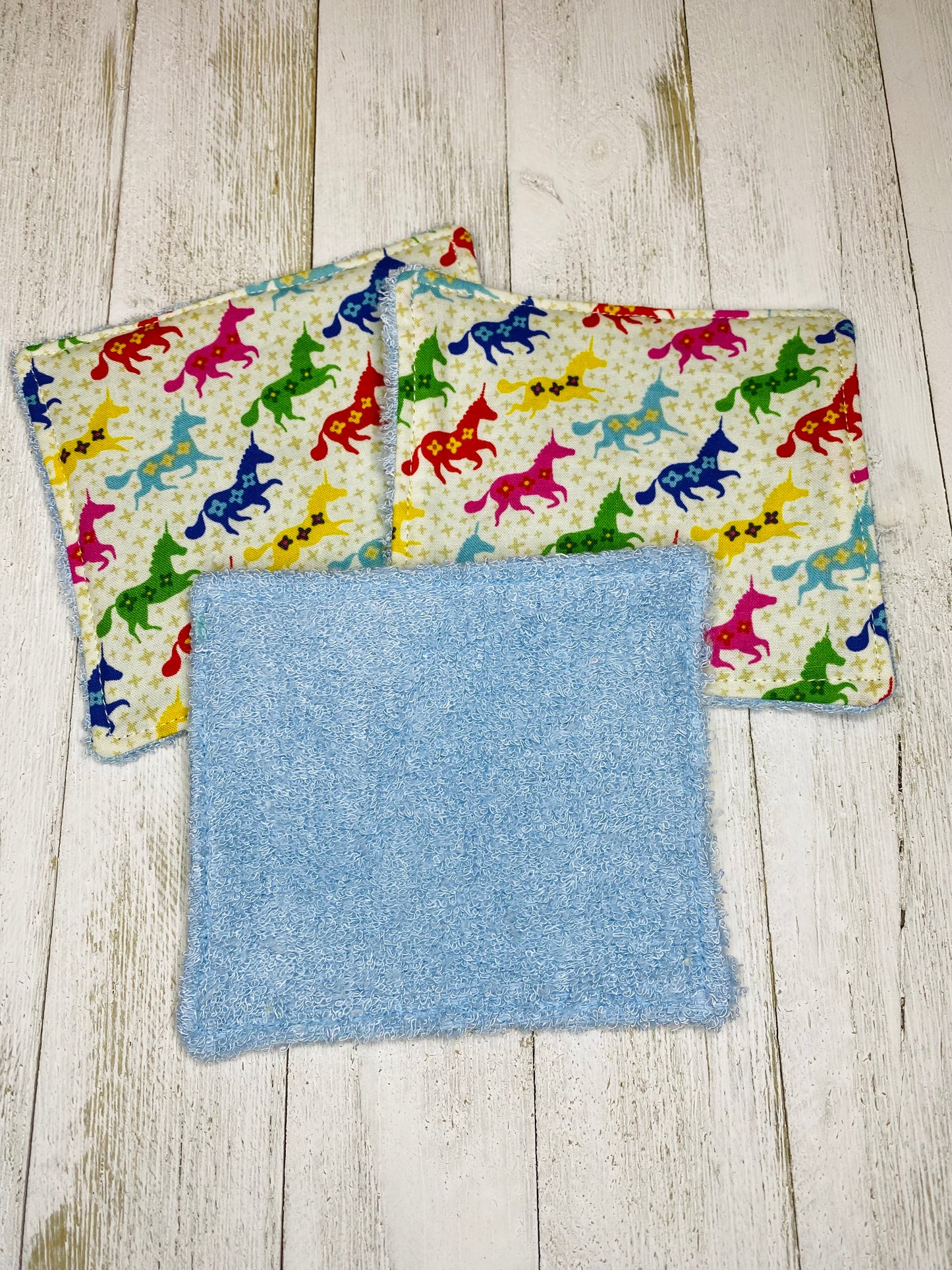 Lingettes lavables - Licorne (RATINE DE BAMBOU) - Paquet de 3