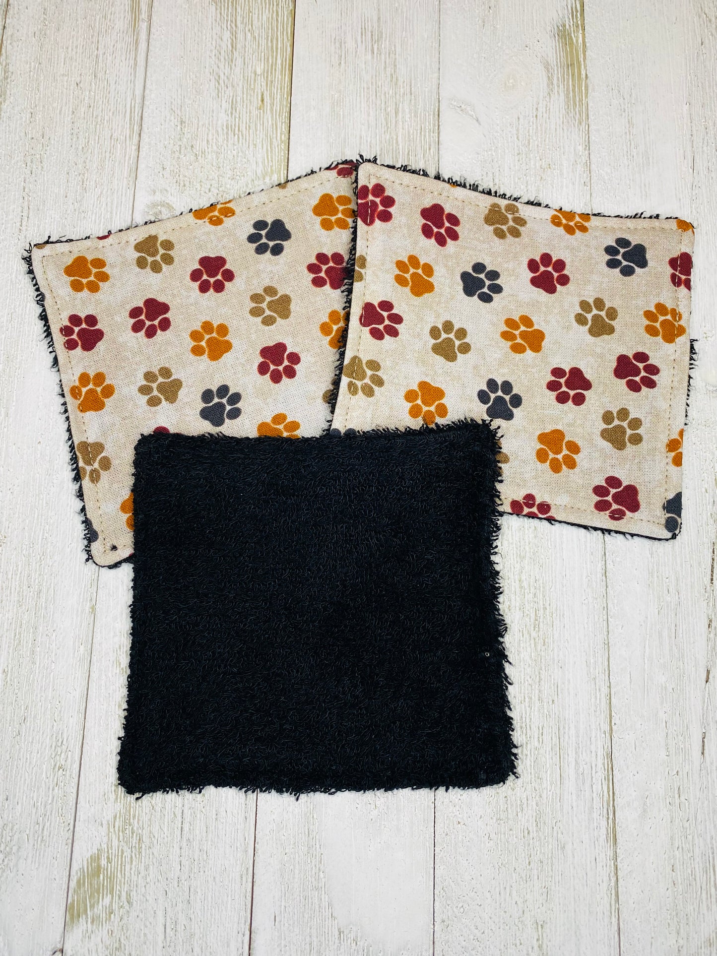 Lingettes lavables - Pattes (RATINE DE BAMBOU) - Paquet de 3