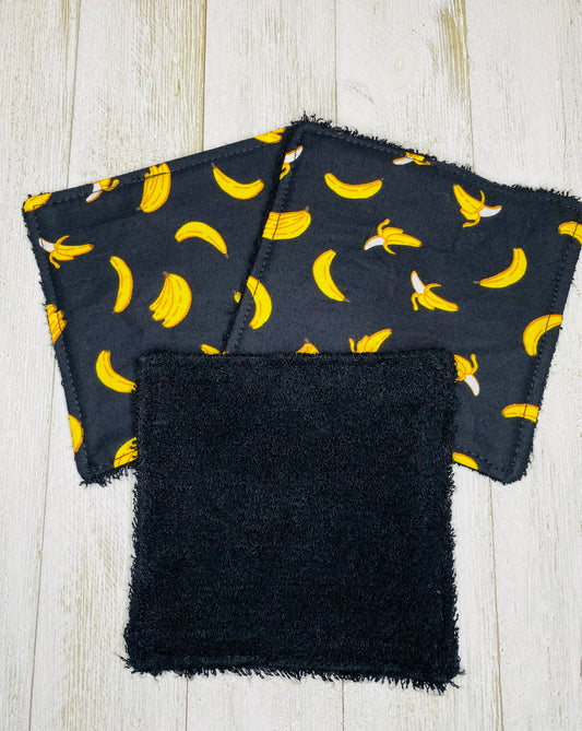 Lingettes lavables - Banane (RATINE DE BAMBOU) - Paquet de 3