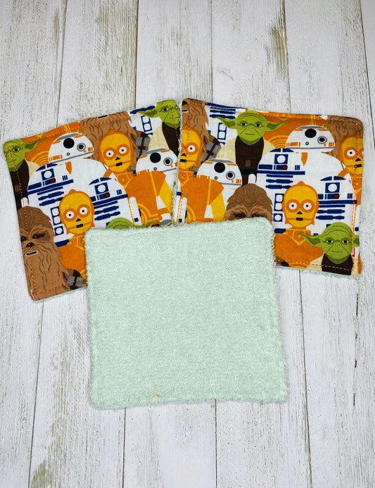 Lingettes lavables - Star wars (RATINE DE BAMBOU) - Paquet de 3