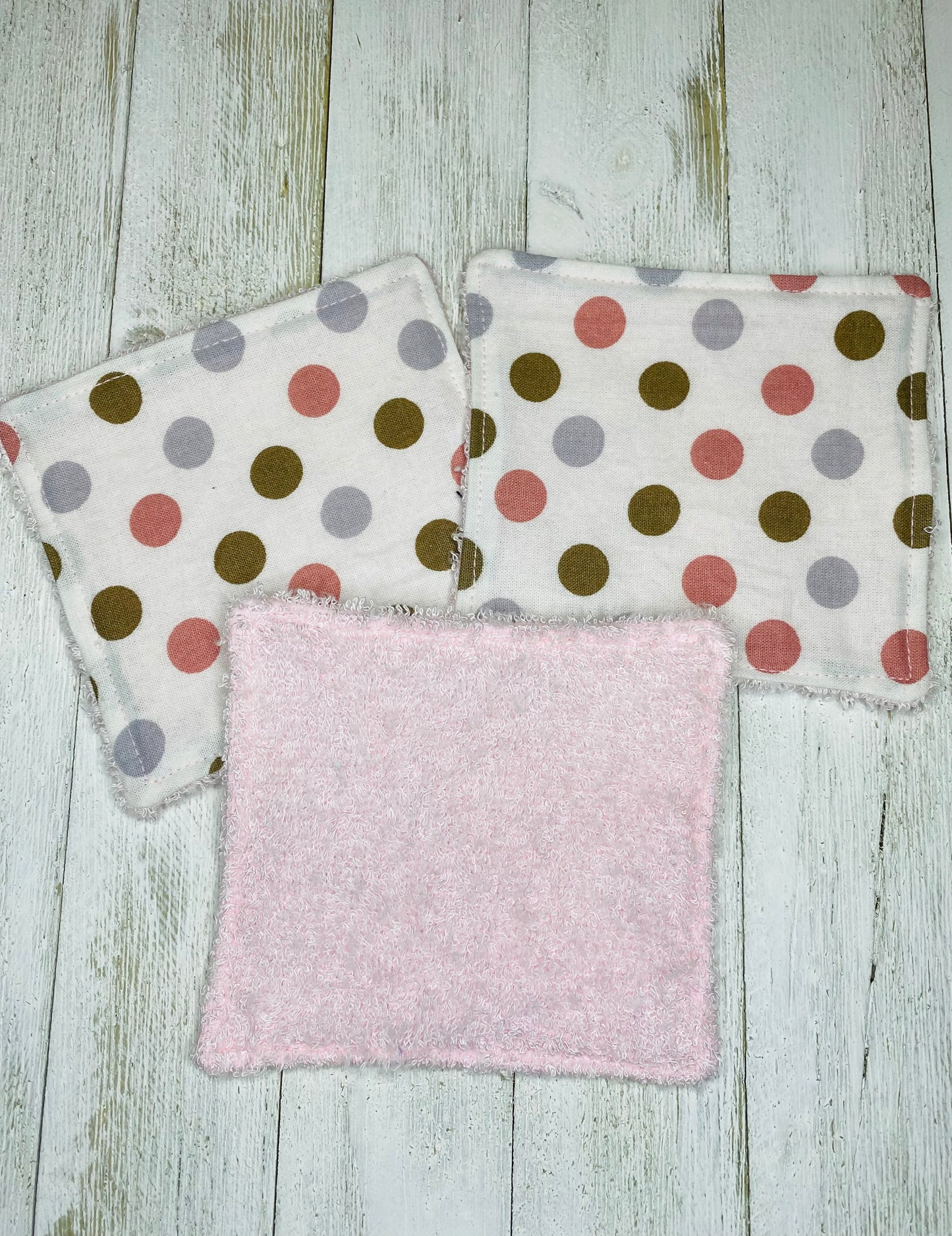 Lingettes lavables - Pois (RATINE DE BAMBOU) - Paquet de 3